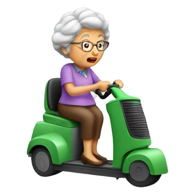 Grandma riding a vaccum sticker