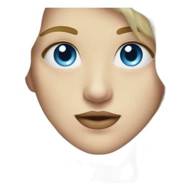 A big person with blue eye and blond sticker