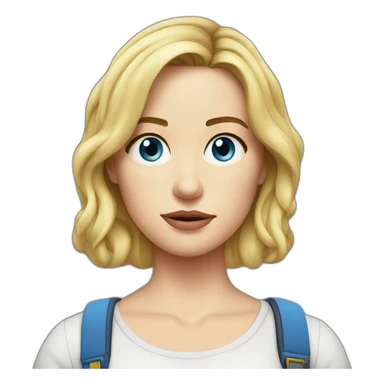blonde Emily blunt serious cartoon wearing tee sticker
