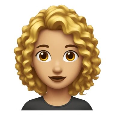 Chica con cabello rizado y pollina sticker