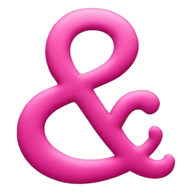 Pink ampersand with swirls sticker