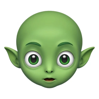 a bold cute aliens with a little hair sticker