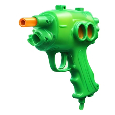 Squirt gun, full of toxic, poison, melting sticker
