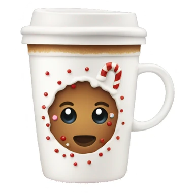 Christmas coffee cup with white cream and red sprinkles  sticker