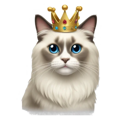 Ragdoll cat with crown sticker