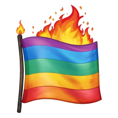 destroyed by fire lgbt flag  sticker