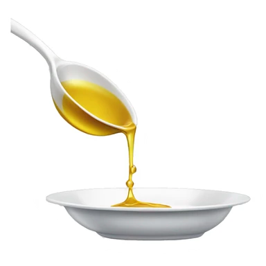 pouring oil from a spoon, dressing a plate, no plate sticker