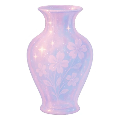 sparkly pastel flower vase sticker