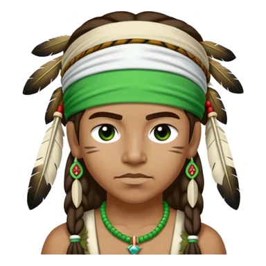 apache with a green and white headband sticker