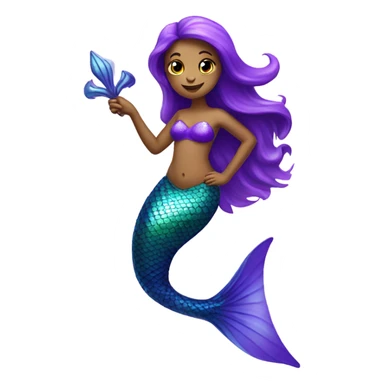 Mermaid with purple tail sticker