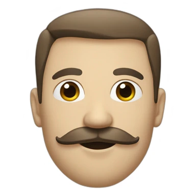 homme blanc avec une moustache carré sticker