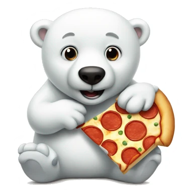 polar bear with pizza sticker