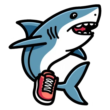 shark wearing Nike shoes sticker