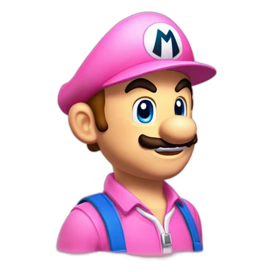 Mario from mariokart coquette pink with bows and kis kart sticker