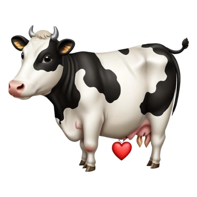 Cow print heart sticker