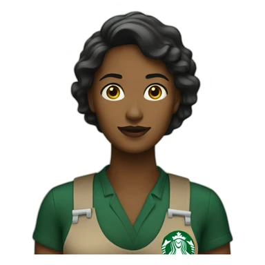 starbucks worker women sticker