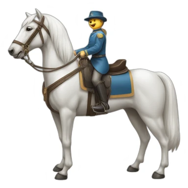 Un chien sur un cheval sticker