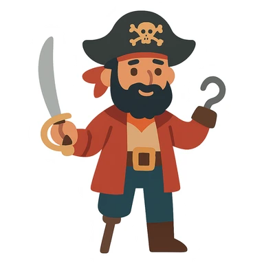 flat toon style pirate sticker