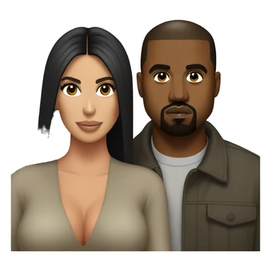 kanye west with kim kardashian sticker