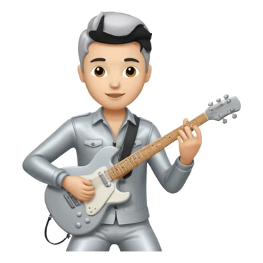 silver statue guitarist sticker