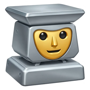 Silver anvil with face sticker
