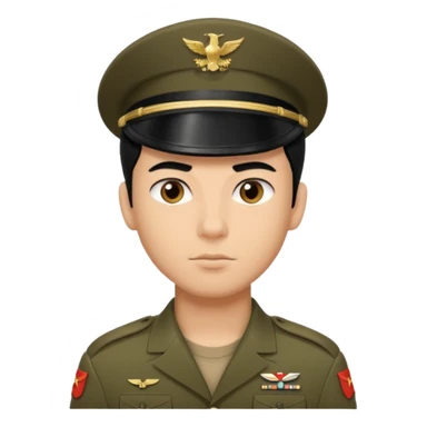 male soldier black hair style sticker