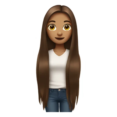 Girl with really long brown hair  sticker