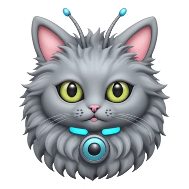 alien cat with an antenna sticker