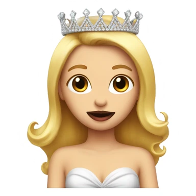 Cute emoji with lipstick and a tiara on sticker