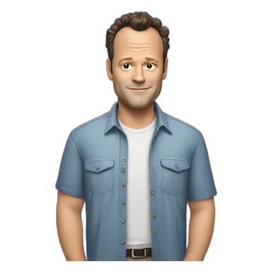 vince vaughn cartoon wearing shirt sticker