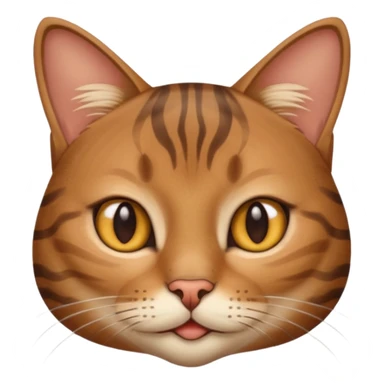 brown female tabby cat, simple and expressive face sticker