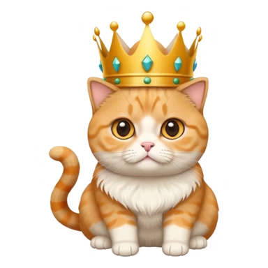 Orange Scottish folded with crown flooded ears sticker