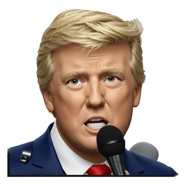 blonde boy with microphone portrait sticker