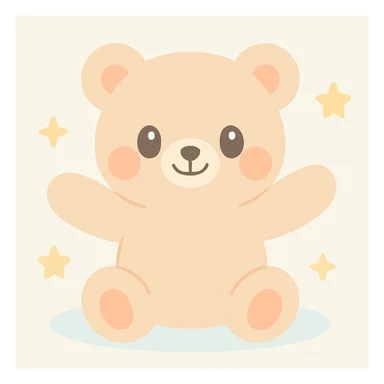 a bear giving a big hug, cute style, adorable, soft colors, gentle expression sticker