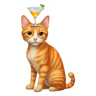 Orange tabby with a martini sticker