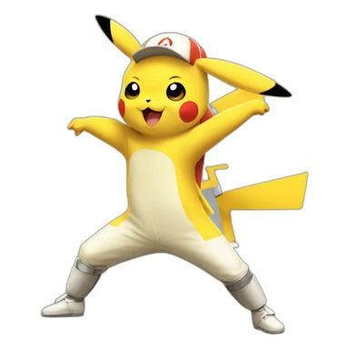 Pikachu doing fencing sticker