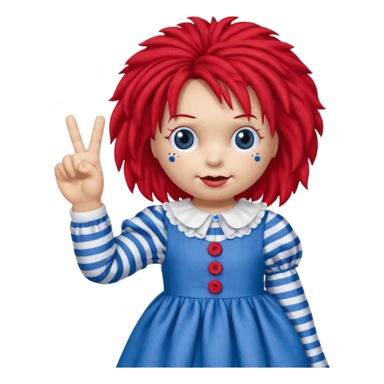 raggedy ann doll showing middle finger  sticker