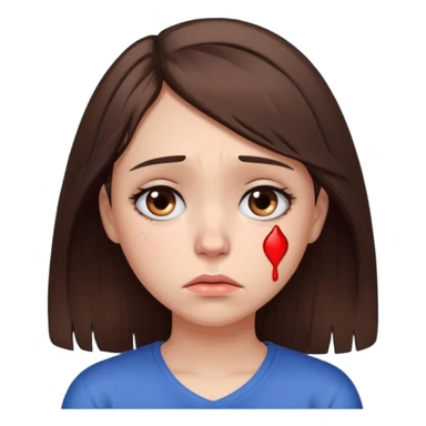 sad girl with broken heart sticker