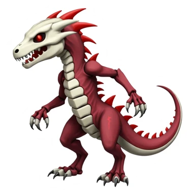 Shiny White Evil Glowing Eldritch Skeletal Creepy Edgy Badass Cool Marowak-Boneknapper-Salandit-Duskull-Darkdramon-fusion with bloody red markings sticker