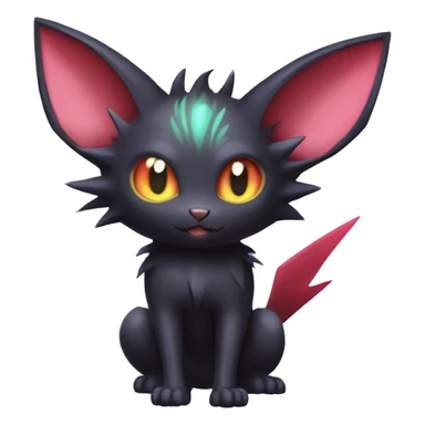 Shiny Dark Litten-Espeon-Zorua-Bat-fusion-hybrid full body sticker