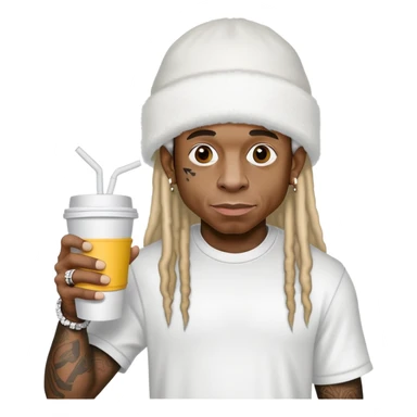 lil wayne holding two styrofoam cups sticker
