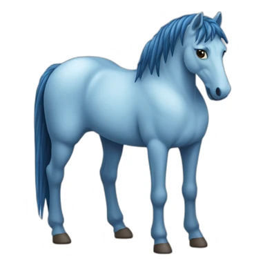 Un cheval tout bleu sticker