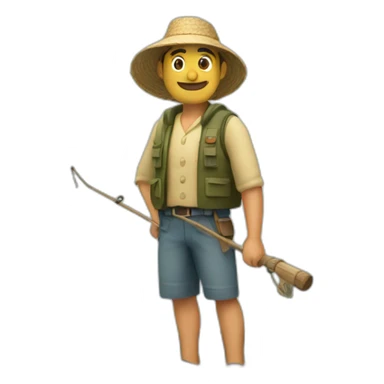 Pescador en un bote sticker