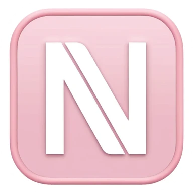Netflix aesthetic "N" logo in pastel pink with white glowing outline sticker