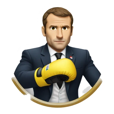 Macron a la boxe sticker