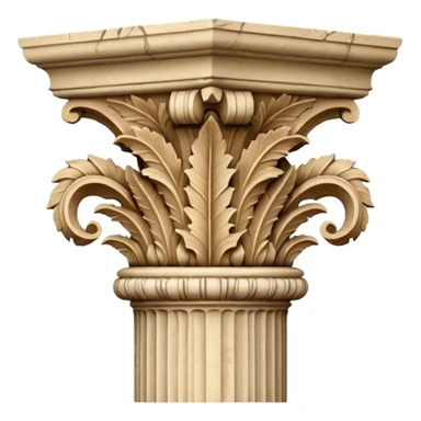 Stone column capital,Museum Statues. sticker