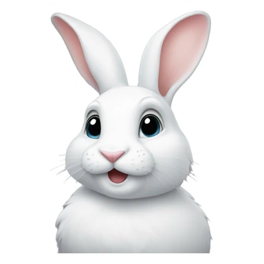 The white rabbit looks up sticker