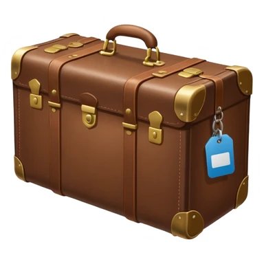 suitcase with tag sticker