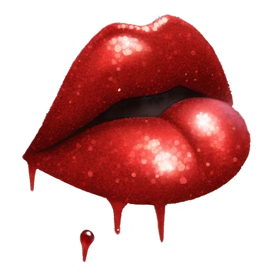 glittery red kiss mark sticker