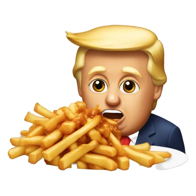 Donald Trump eat a poutine sticker